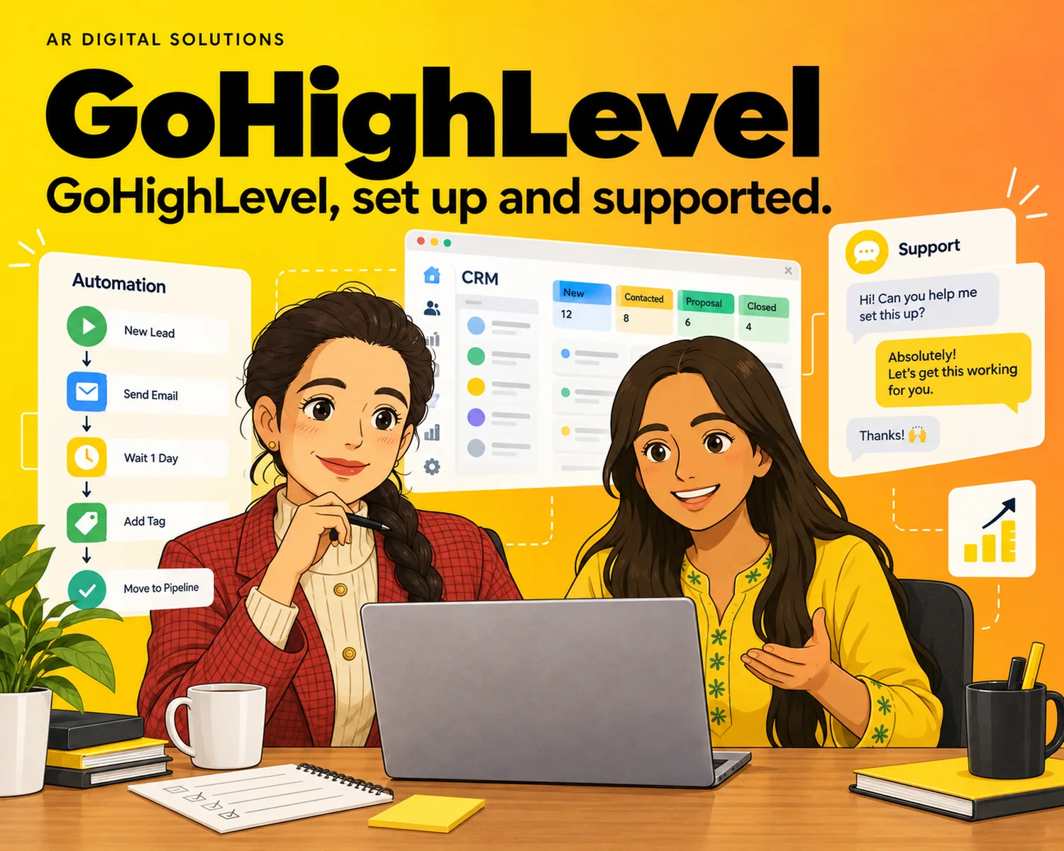Consulting: GoHighLevel, set up and supported.