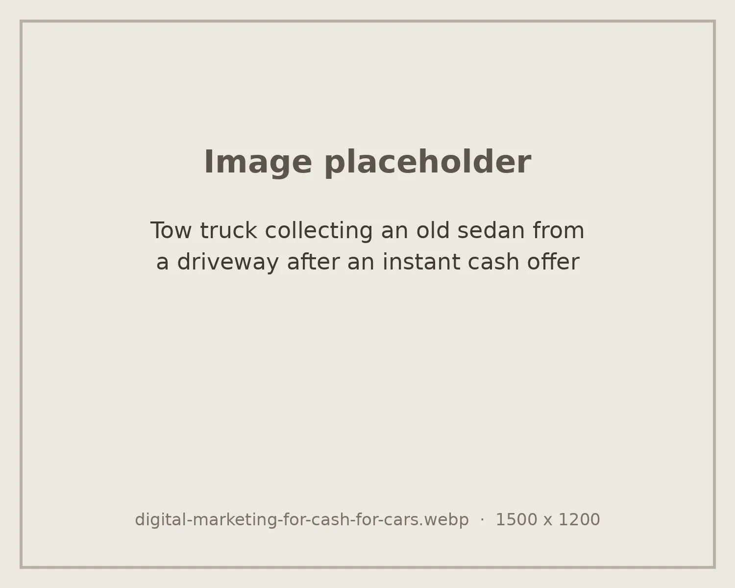 Tow truck collecting an old sedan from a driveway after an instant cash offer