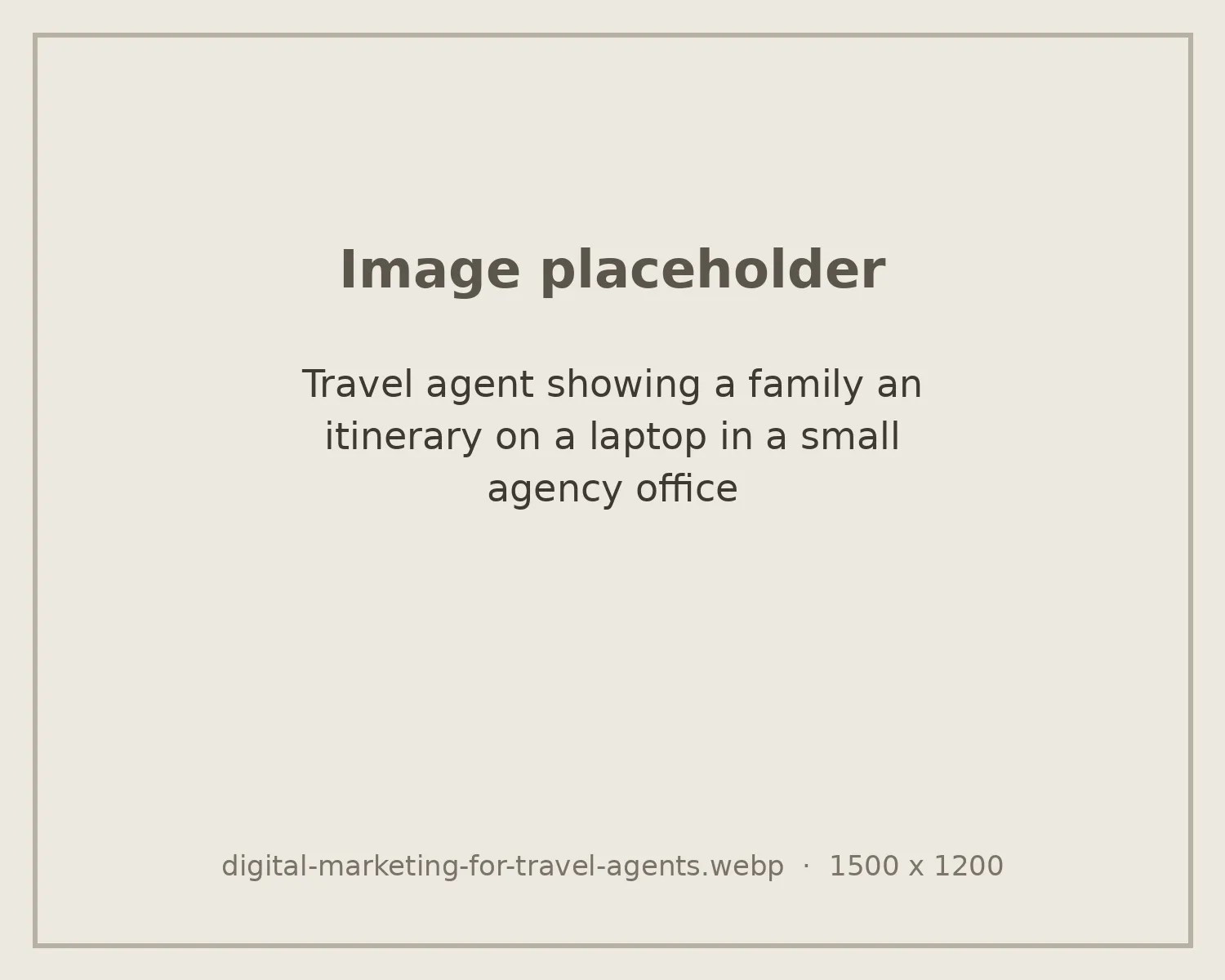 Travel agent showing a family an itinerary on a laptop in a small agency office