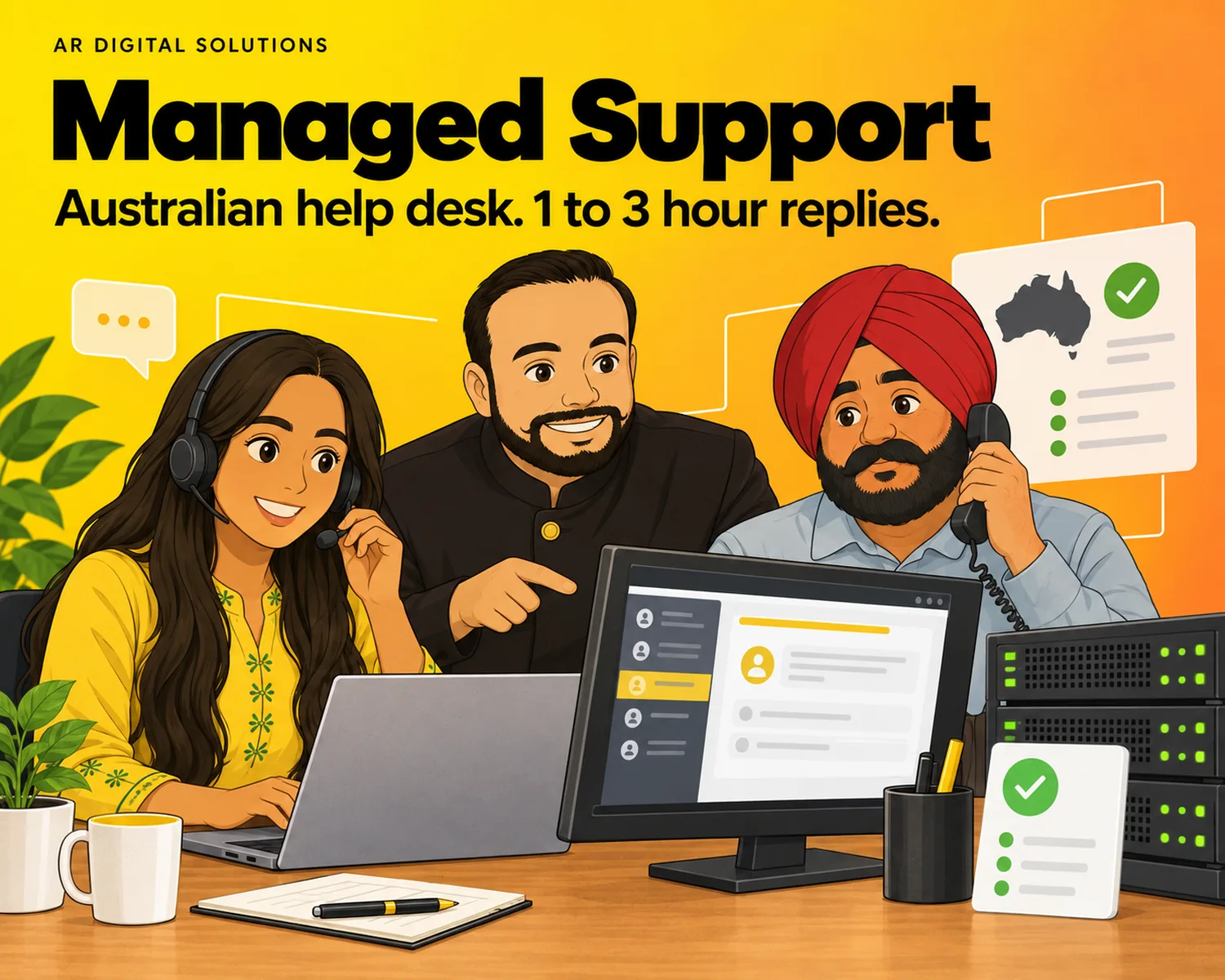 Consulting: Australian help desk. 1 to 3 hour replies.