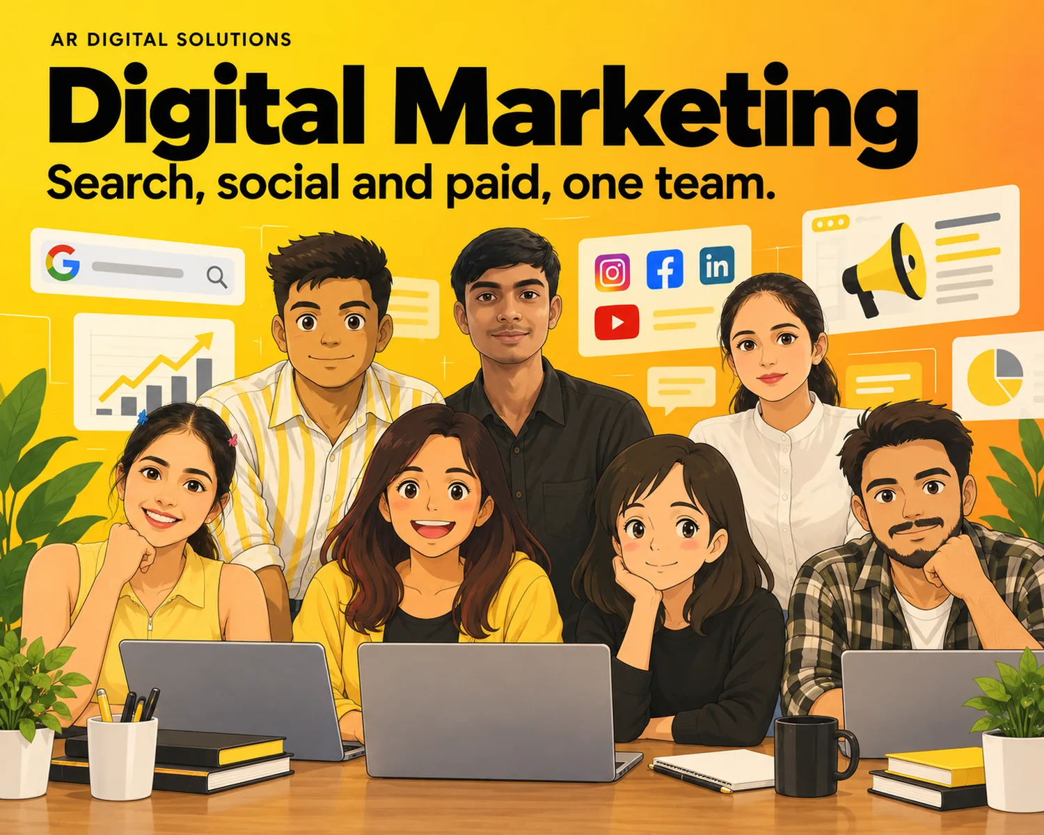 Digital marketing: Search, social and paid, one team.