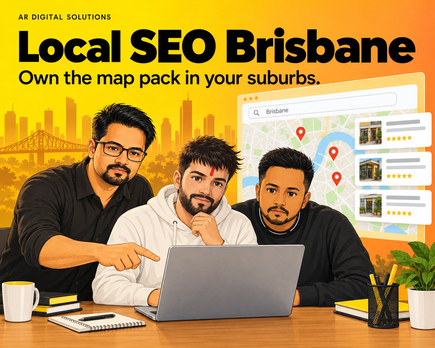 SEO: Own the map pack in your suburbs.