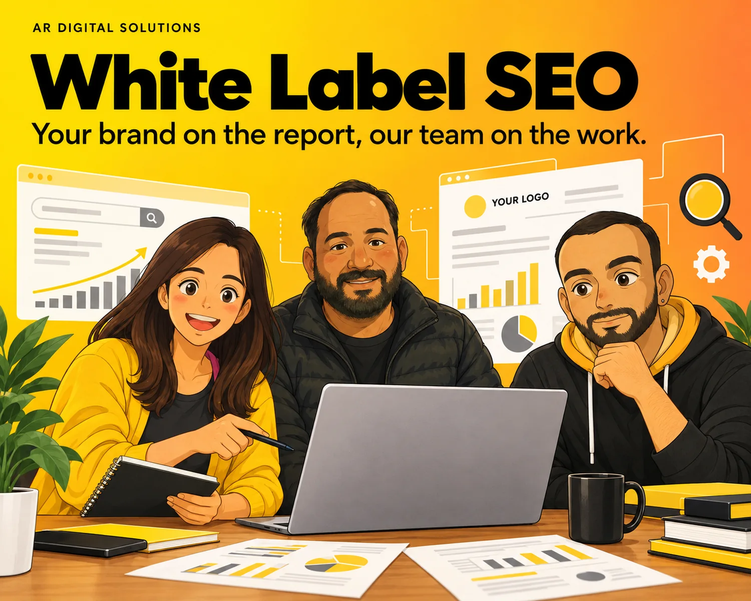SEO: Your brand on the report, our team on the work.