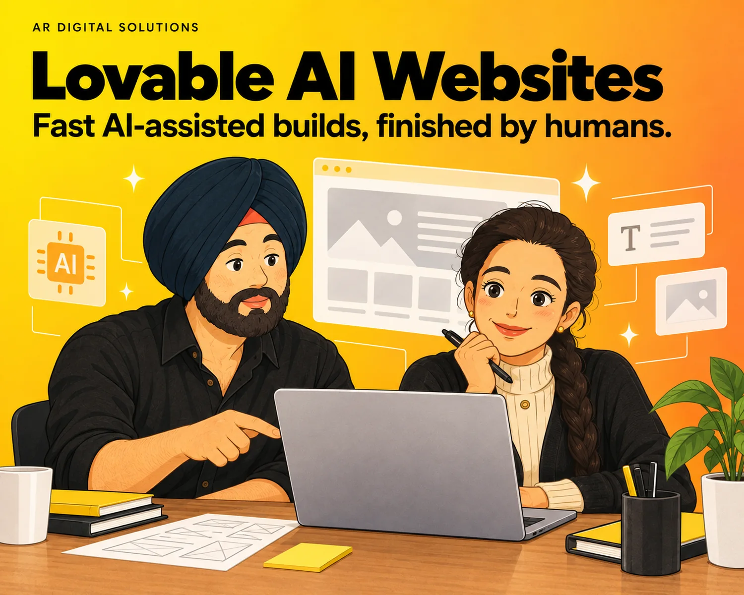 Website design: Fast AI-assisted builds, finished by humans.