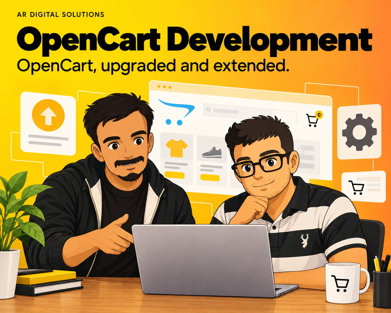 Website design: OpenCart, upgraded and extended.