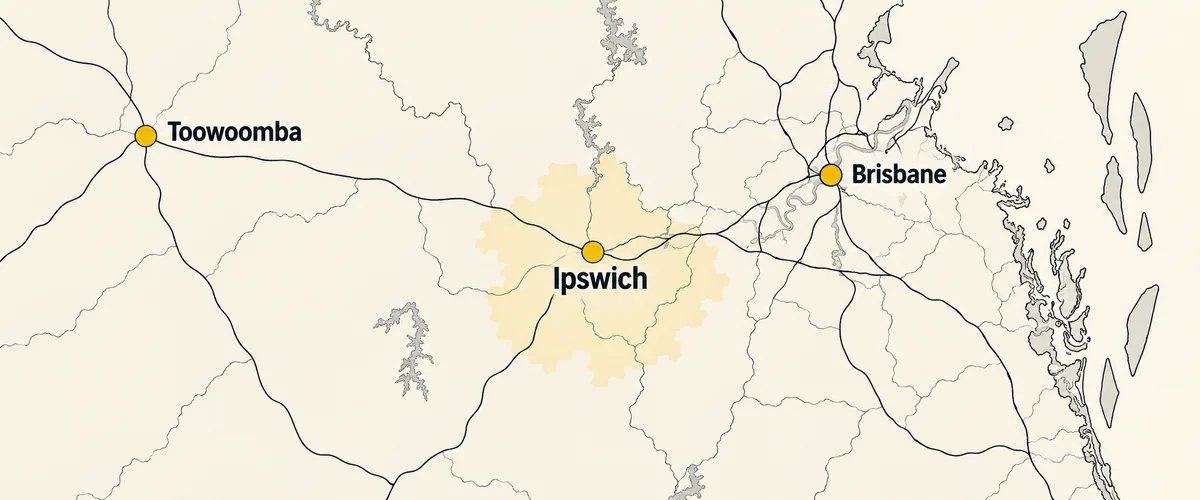 Map embed showing the City of Ipswich service area