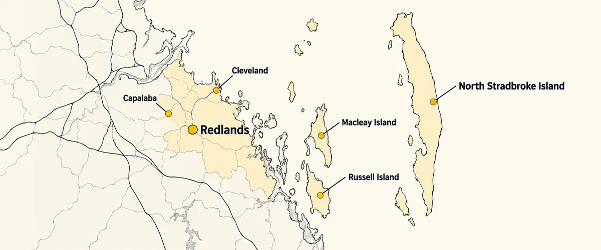 Map embed of Redland City including Moreton Bay islands