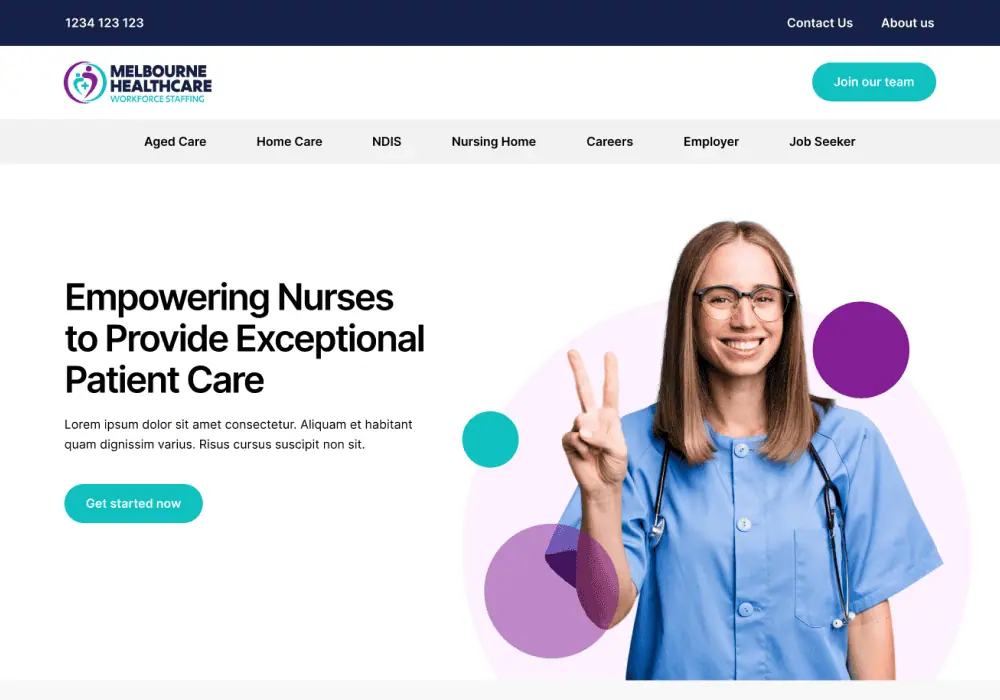 melbourne healthcare website design