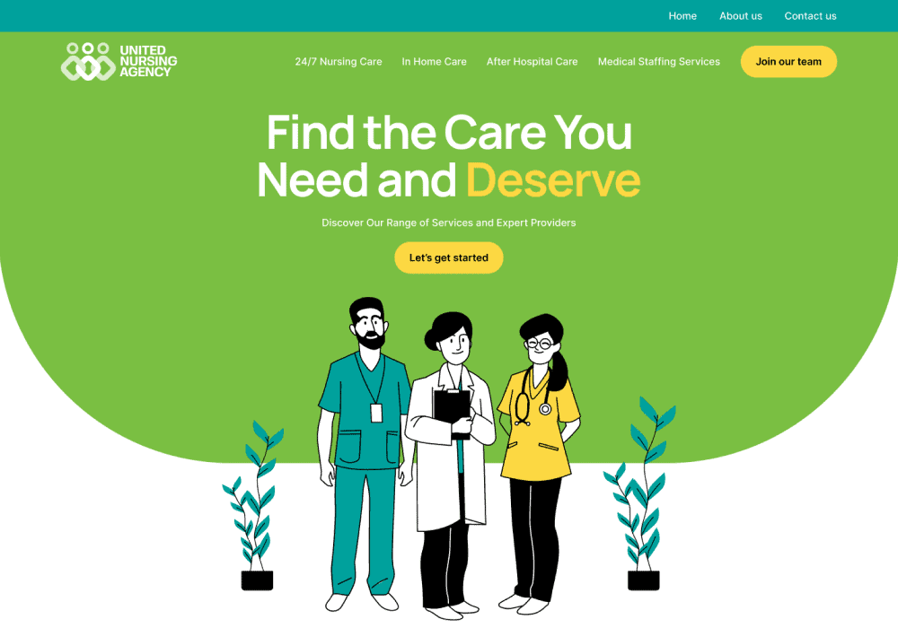 united nursing website design