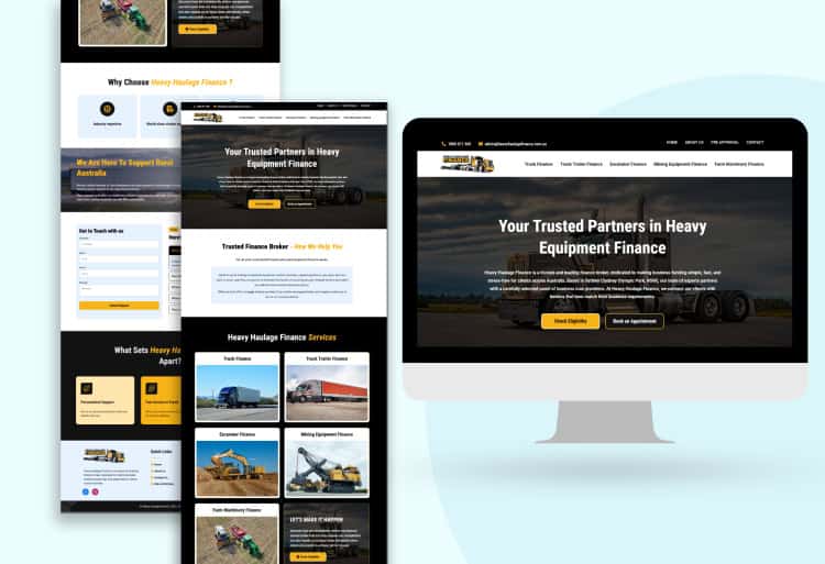 Heavy Haulage Finance website