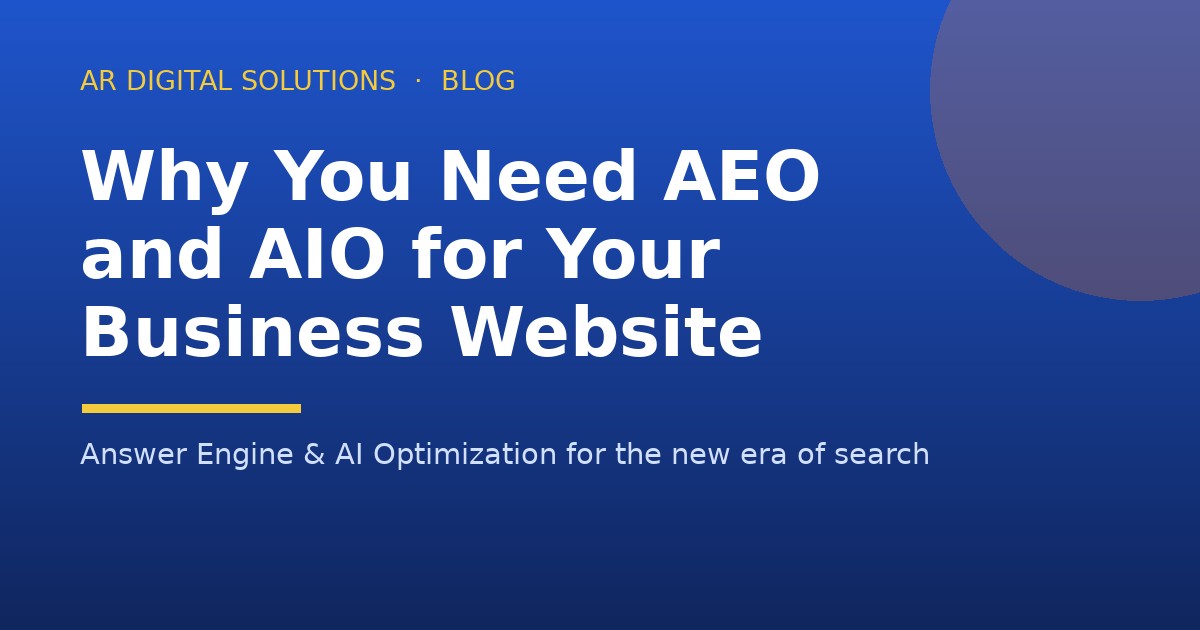 AEO and AIO for business websites - AR Digital Solutions